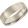 Two-Tone Comfort-Fit Wedding Band Ring in 14k White and Yellow Gold ( Size 10 )