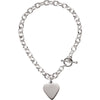 5.75 mm Cable Bracelet with Heart in Sterling Silver ( 8-Inch )