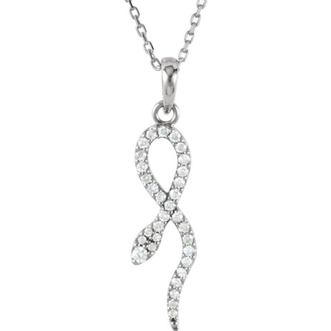 14k White Gold 1/6 CTW Diamond 16" Necklace