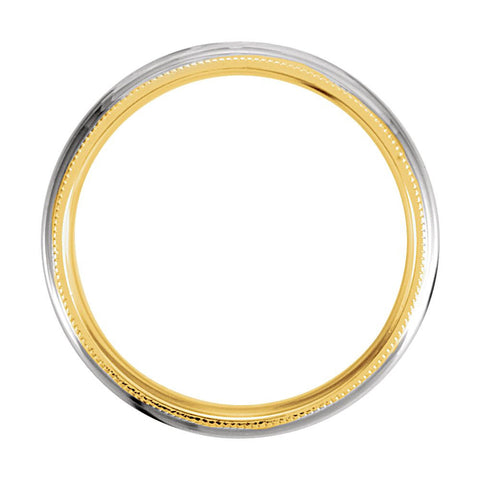 14K White & Yellow Gold 6mm Comfort-Fit Band Size 6.5