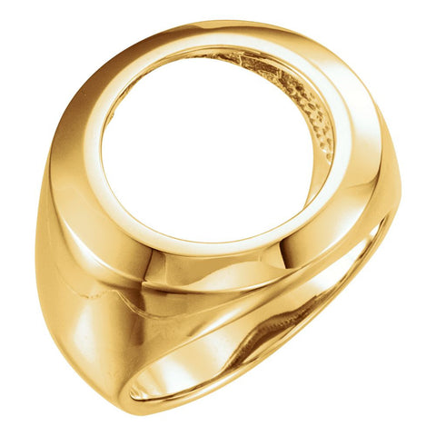 10k Yellow Gold Men's 16.5mm Coin Ring Mounting, Size 9.75