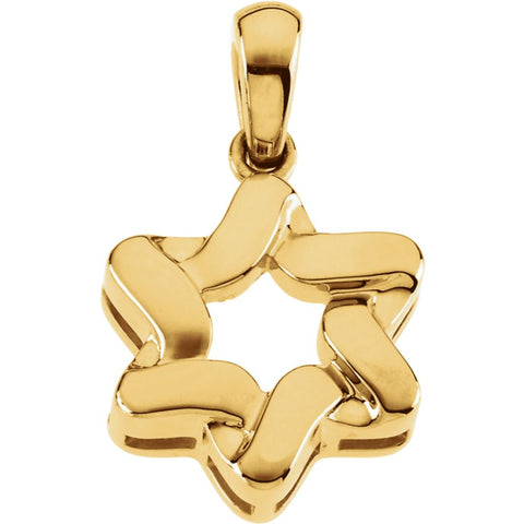 14k Yellow Gold 23x17.5mm Star of David Pendant