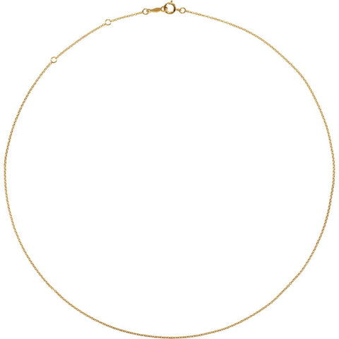 Yellow Gold Filled 1mm Solid Cable 30" Chain