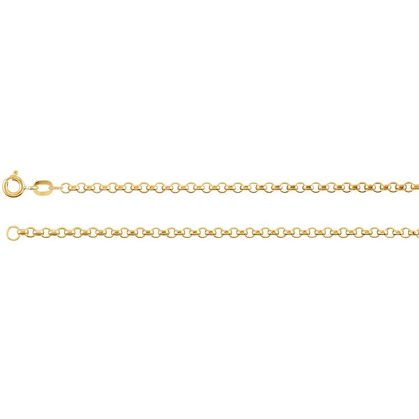 14k Yellow Gold 2mm Rolo 20" Chain