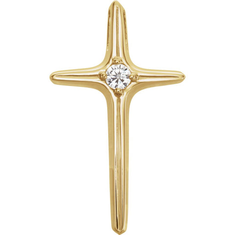 14k Yellow Gold .07 CTW Diamond Cross Pendant