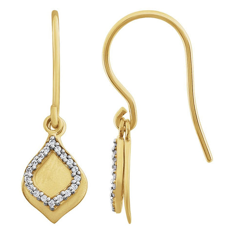 14k Yellow Gold 1/10 CTW Diamond Earrings