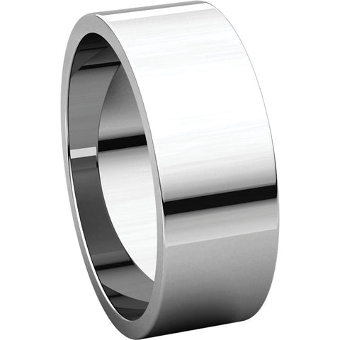 Platinum 7mm Flat Band, Size 10