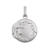 14k White Gold Round Cross Locket