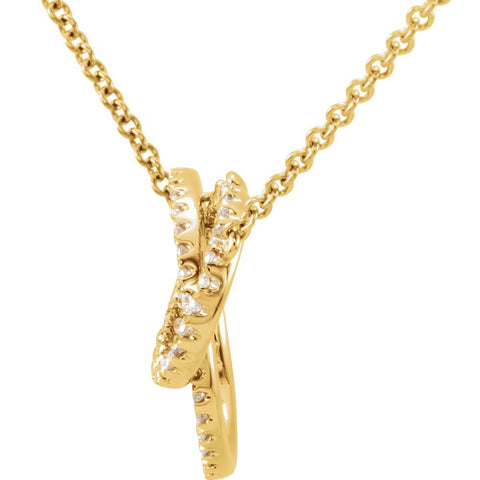 14k Yellow Gold 1/3 CTW Diamond Circle 18" Necklace