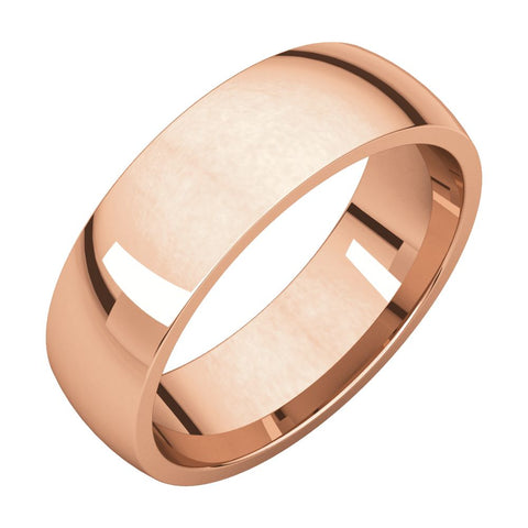 14k Rose Gold 6mm Light Comfort Fit Band, Size 6