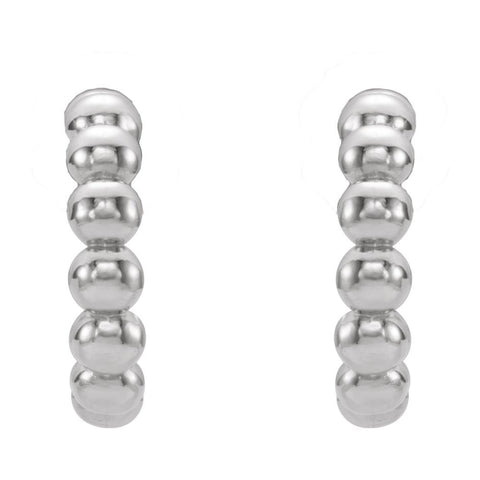 Continuum Sterling Silver 12mm Beaded Hoop Earrings