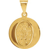 14k Yellow Gold 15mm Hollow Round Miraculous Medal