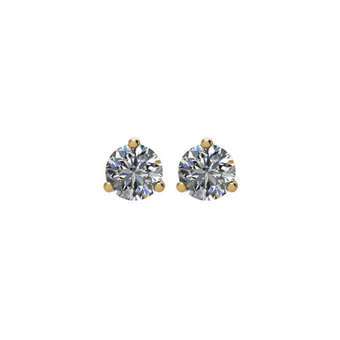 14k Yellow Gold 1/5 CTW Diamond Stud Earrings