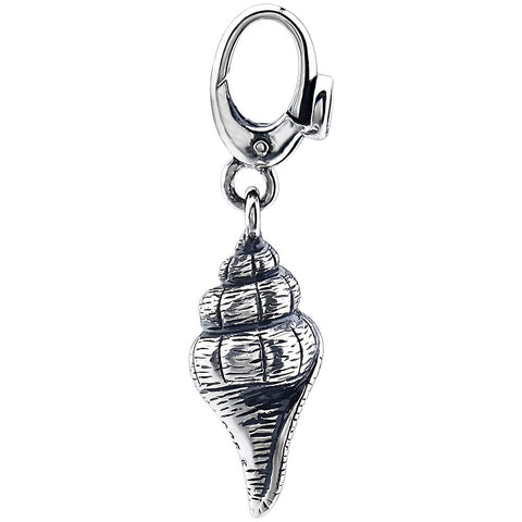Sterling Silver 30x8mm Seashell Charm