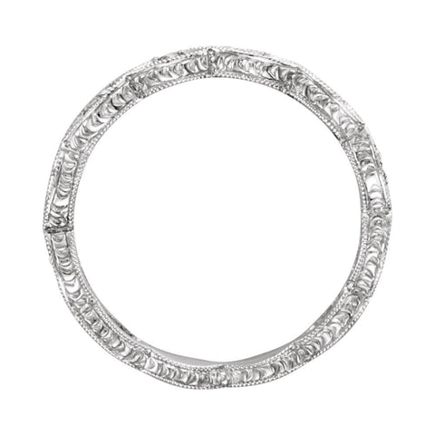 14k White Gold 1/8 CTW Diamond Anniversary Band Size 6