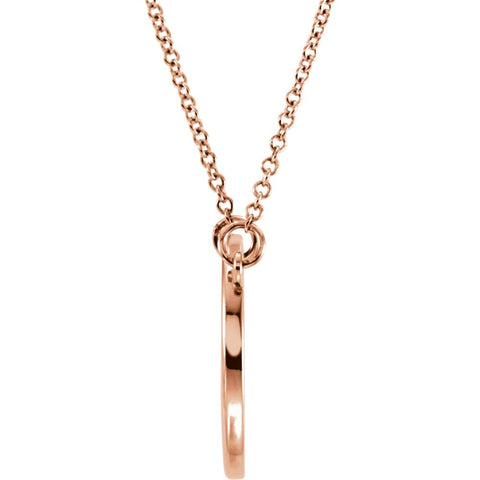 14k Rose Gold Circle 16" Necklace