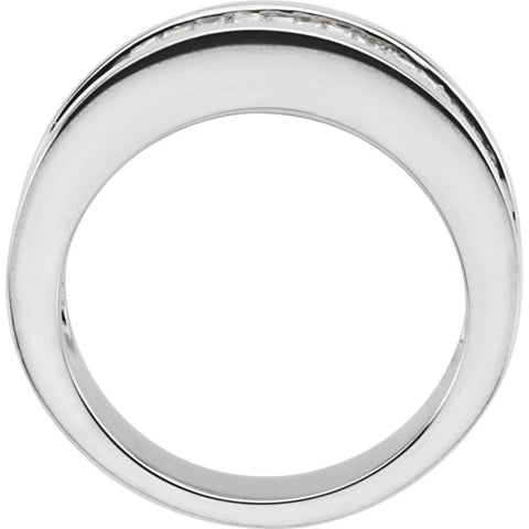 14k White Gold 1 CTW Diamond Baguette Anniversary Band Size 7