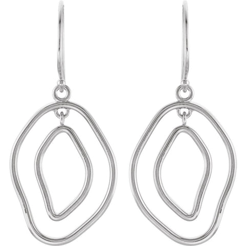 14k White Gold Open Silhouette Earrings
