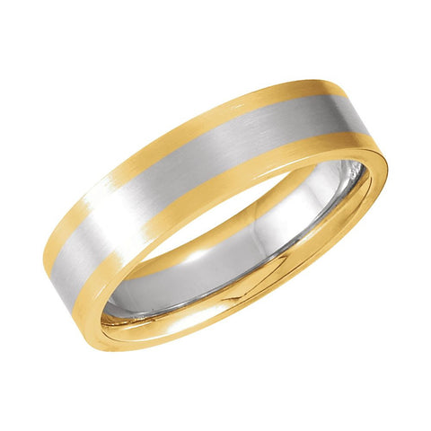 14K White & Yellow Gold 6mm Band Size 11