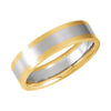 Two-Tone Comfort-Fit Wedding Band Ring in 14k White and Yellow Gold ( Size 11 )