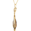 14k Yellow Gold Honey Quartz & 1/3 CTW Diamond Halo-Style 18" Necklace