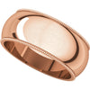 14k Rose Gold 8mm Milgrain Band, Size 7