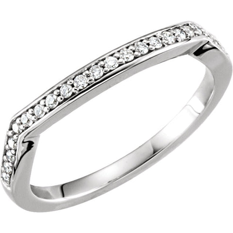 14k White Gold Twist-Style Engagement Ring or Band, Size 7