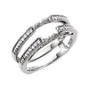 14K White Gold 1/4 CTW Diamond Ring Guard (Size 6)