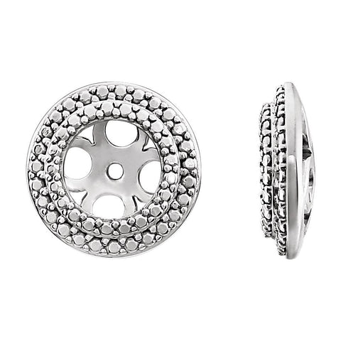 14k White Gold Earring Jackets