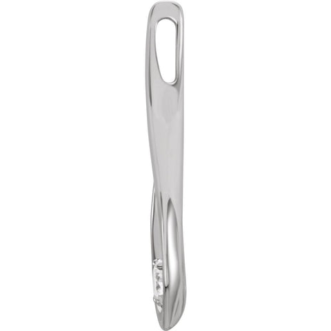 14k White Gold 1/10 CTW Diamond Freeform Pendant