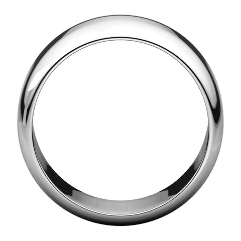 Sterling Silver 10mm Half Round Band, Size 6