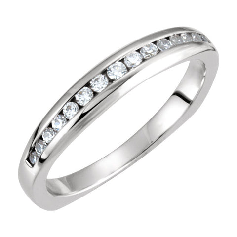 14k White Gold 1/5 CTW Diamond Band, Size 7