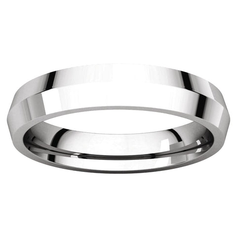 14k White Gold 4mm Knife Edge Comfort Fit Band, Size 11