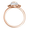 14k Rose Gold Rainbow Moonstone & 1/8 CTW Diamond Ring , Size 7