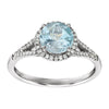 14k White Gold 1/5 CTW Diamond & Sky Blue Topaz Ring, Size 7