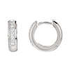 14K White Gold 1/10 CTW Diamond Hoop Earrings