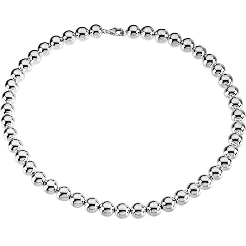 Sterling Silver 10mm Bead 18" Chain