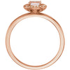 14k Rose Gold Morganite & .05 CTW Diamond Ring, Size 7