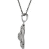 14k White Gold 1/8 CTW Diamond Filigree 18" Necklace