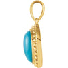 14k Yellow Gold Turquoise Cabochon Pendant