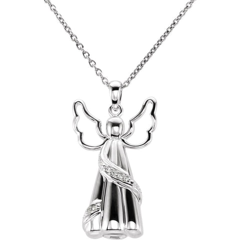 Sterling Silver Angel Ash Holder 18" Necklace