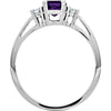 14k White Gold Amethyst & Diamond Accented Ring, Size 7