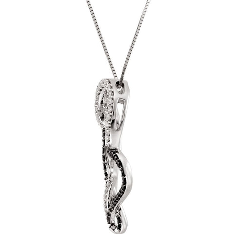 Black & White Gold Double Heart Necklace