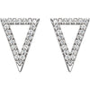 14k White Gold 1/4 CTW Diamond Triangle Earrings