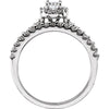 Halo-Style Engagement Ring in 14k White Gold, Size 7