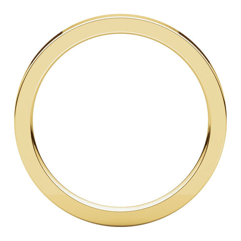 14k Yellow Gold 2mm Flat Comfort Fit Band, Size 8