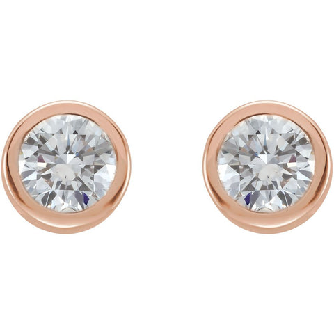 14k Rose Gold 1/3 CTW Diamond Earrings