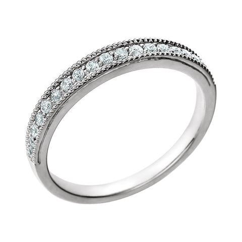 14k White Gold 1/5 CTW Diamond Band, Size 7