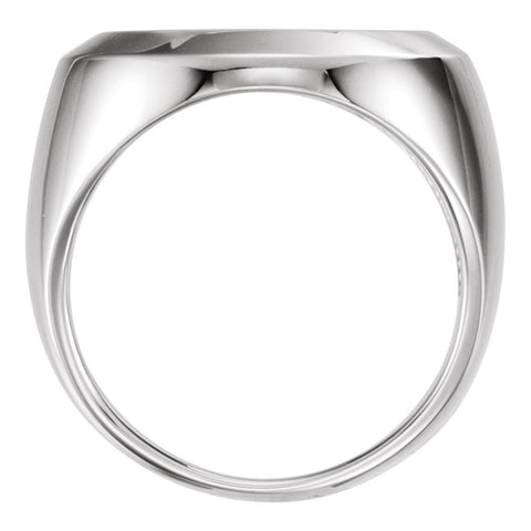 14k White Gold Men's 16.5mm Coin Ring Mounting, Size 9.75