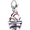 Sterling Silver Enamel Ice Cream Cup Charm